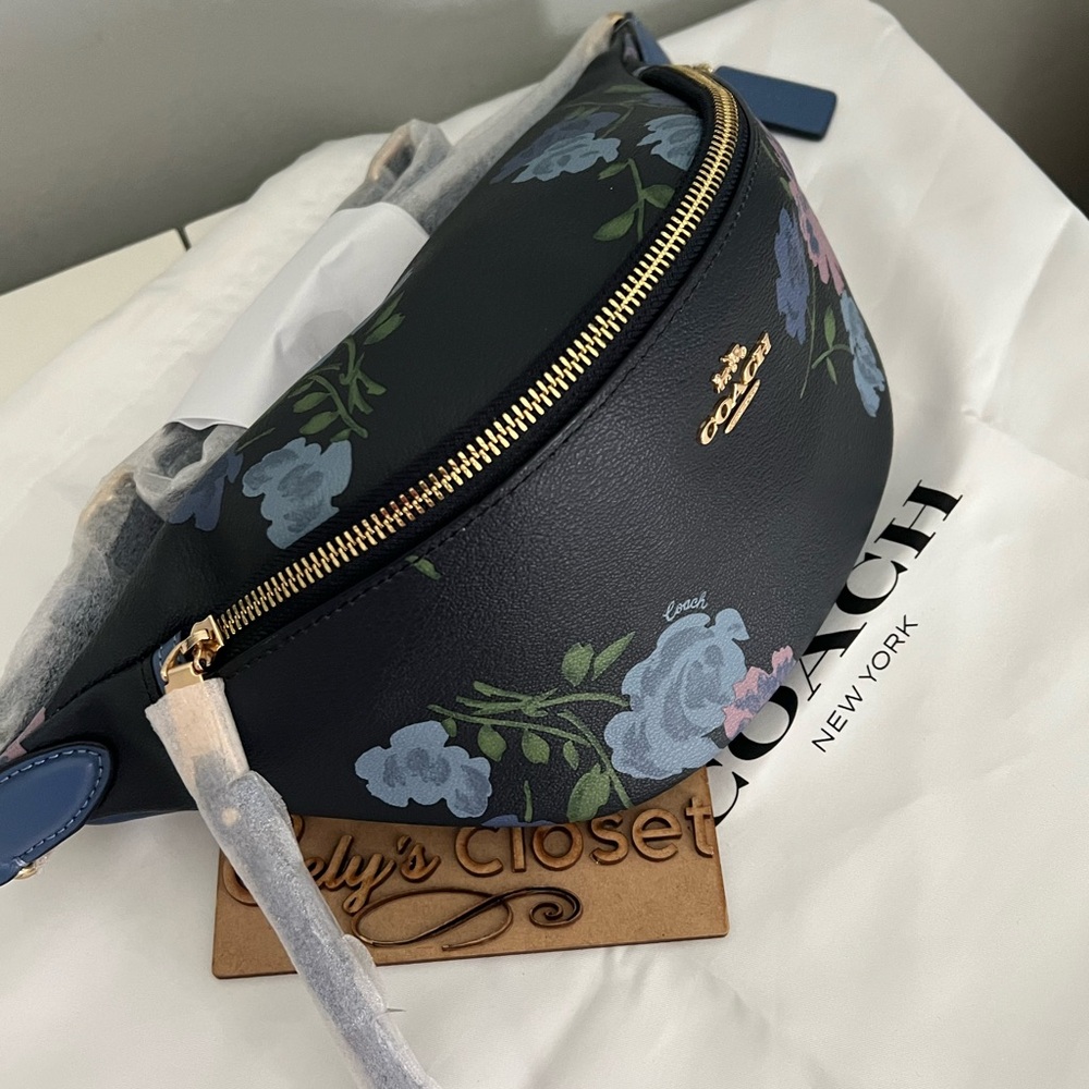 Coach Belt Bag With Painted Peony Print